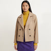 Women Lapel Collar Solid Coat