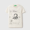 Boys Regular Fit Round Neck Typography Icon In Metallic Technique T-Shirt