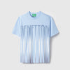 Girls Relaxed Fit Round Neck Ombre Gradation T-Shirt