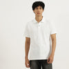 Men Relaxed Fit Polo Neck Graphic Linear Pique T-Shirt