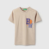 Boys Regular Fit Round Neck Graphic Print Basket And Ball T-Shirt