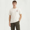 Men Relaxed Fit Round Neck Floral Back Print T-Shirt
