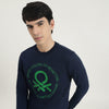 Men Regular Fit Round Neck Typography Sweatshirt