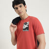 Men Boxy Fit Round Neck Graphic Print Concert T-Shirt