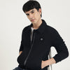 Men Relaxed Fit Spread Collar Solid Fleece Jacket