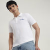 Men Regular Fit Polo Neck Solid Outline Branded T-Shirt