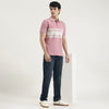 Men Relaxed Fit Polo Neck Striped Classic T-Shirt