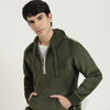 Men Regular Fit Hooded Neck Textured Velour Sweatshirt