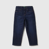 Boys Solid Loose Fit Contrast Thread Welt Pocket Denim Jeans