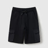 Boys Solid Regular Fit Knit Polyester Cargo Pocket Shorts