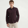 Men Regular Fit Spread Collar Polka Dobby Dress Shirt