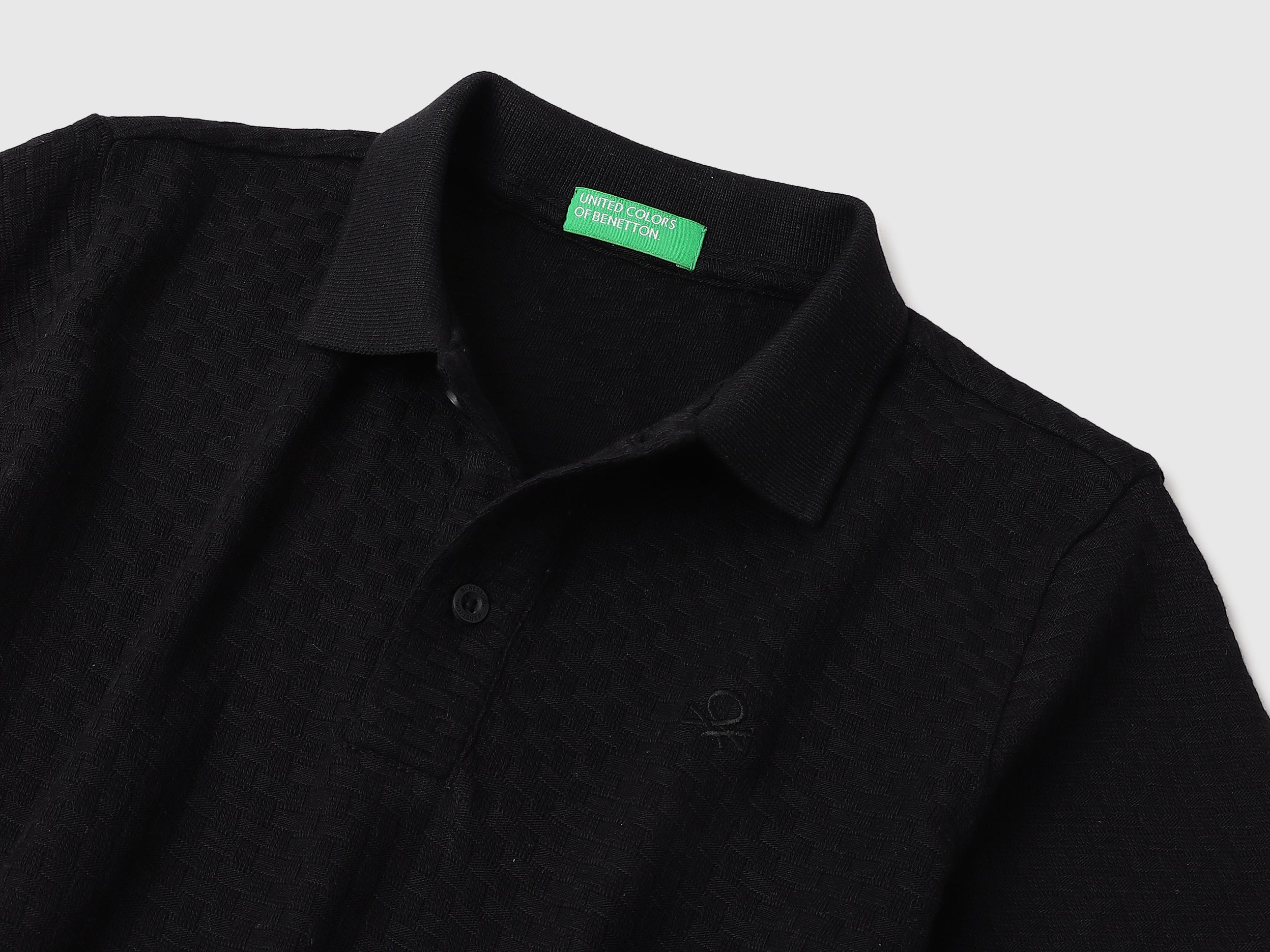 Regular Fit Polo Neck Textured T-Shirt – United Colors of Benetton