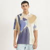 Oversized Fit Polo Neck Printed Tshirt