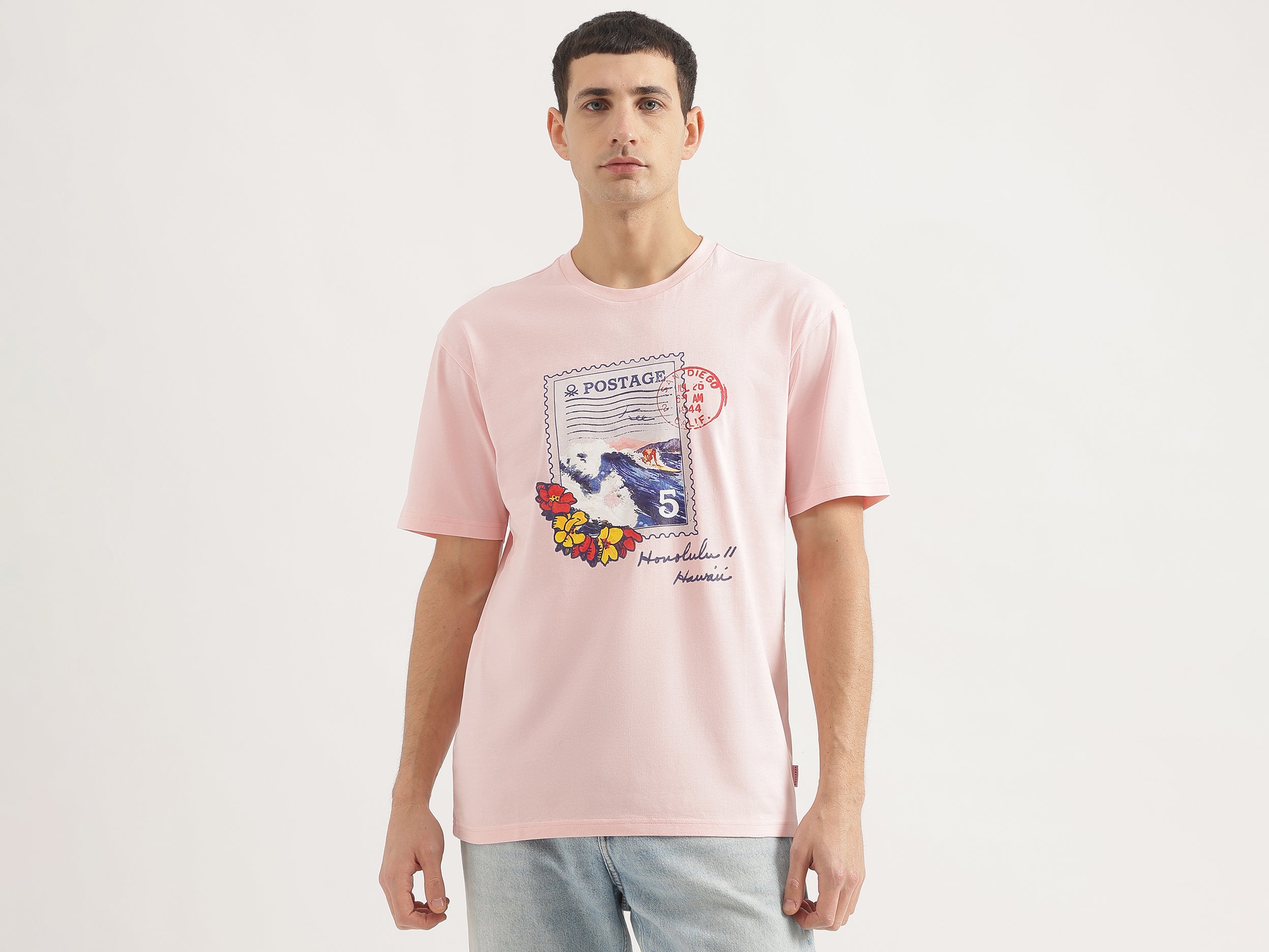 Boxy Fit Round Neck Printed T-Shirt