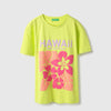 Girls Regular Fit Round Neck Floral T-Shirt
