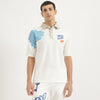 Men Oversized Fit Polo Neck Printed Tshirt