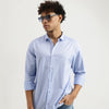 Men Slim Spread Collar Solid Shirt