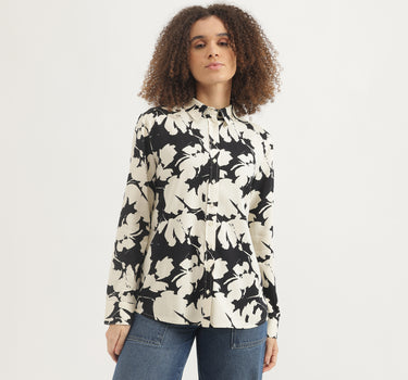 Spread Collar Printed Shirt
