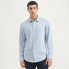 Men Slim Fit Spread Collar Solid Shirt