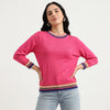 Round Neck Solid Multirib Pullover Sweater