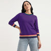 Round Neck Solid Multirib Pullover Sweater