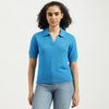 Johny Collar Textured Knitted Top