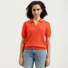 Johny Collar Textured Knitted Top