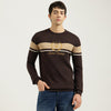 Regular Fit Crew Neck Color Block Pullover Sweater