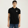 Regular Fit Solid Branded Tape Jersey Polo T-Shirt