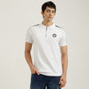 Regular Fit Solid Branded Tape Jersey Polo T-Shirt