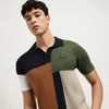 Regular Fit Polo Neck Colorblock T-Shirt