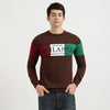 Regular Fit Crew Neck Color Block Milano Sweater