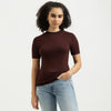 Scalloped Trim Ribbed Lettuce Hem Sweater