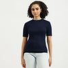 Scalloped Trim Ribbed Lettuce Hem Sweater