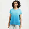Round Neck Ombre Extended Sleeves Sweater