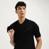 Regular Fit Polo Neck Solid T-Shirt