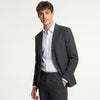 Regular Fit Notched Lapel Collar Solid Single Breasted Blazer
