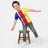 Relaxed Fit Polo Neck Colorblock T-Shirt