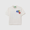 Boxy Fit Round Neck Applique T-Shirt