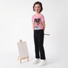 Cropped Fit Crew Neck Graphic Print T-Shirt