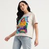 Round Neck Girl Print T-Shirt
