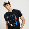 Regular Fit Crew Neck Houndstooth Jersey T-Shirt