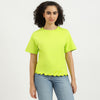 Round Neck Solid Hem Branding T-Shirt