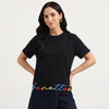 Round Neck Solid Hem Multicolor Branding T-Shirt