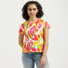 Round Neck Abstract T-Shirt
