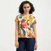 Round Neck Abstract Terra T-Shirt