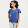 Round Neck Solid Embroidered T-Shirt