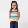 Cropped Fit Round Neck Striped Top