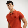 Regular Fit Polo Neck Solid T-Shirt