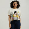 Round Neck Graphic Print Face Crop T-Shirt